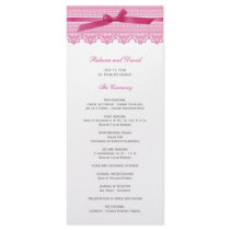 Lace and Ribbon wedding programs Rack Card Template