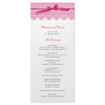 Lace and Ribbon wedding programs Rack Card Template