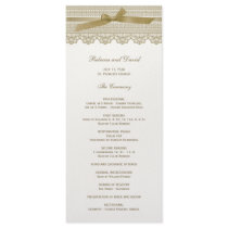 Lace and Ribbon wedding programs Customized Rack Card