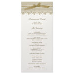 Lace and Ribbon wedding programs Customized Rack Card