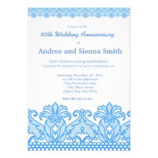 Lace Anniversary (Blue) Invite