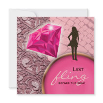 Lace Bachelorette Party Pink Diamond Ring Announcements