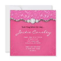 Lace Bachelorette Party Pink Leopard Personalized Invites