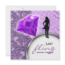Lace Bachelorette Party Purple Diamond Ring Announcement