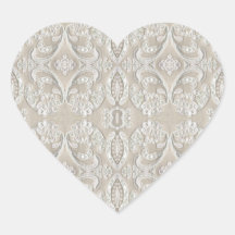 Lace Beige Heart Sticker