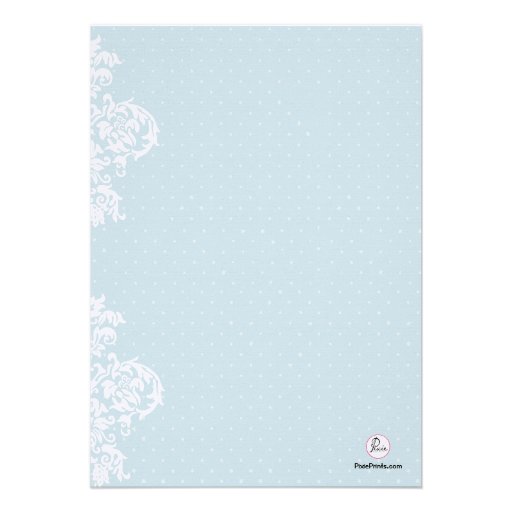Lace Cover Blue Wedding Invitation