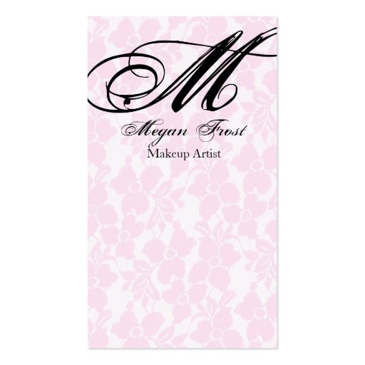 lace customize your monogram business card templates (front side)
