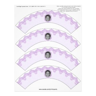 Lace Edge Cupcake Cosie - Mauve - Customizable Personalized Letterhead