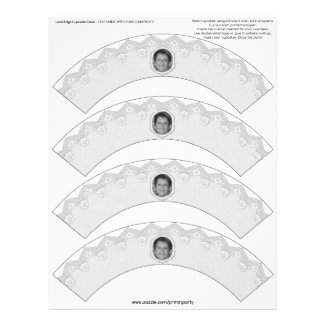 Lace Edge Cupcake Cosie - White - Customizable Letterhead