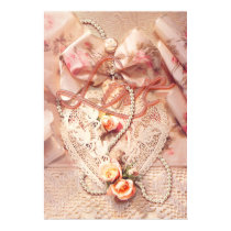 LACE HEART & PEARLS by SHARON SHARPE posters by sharonsharpe LACE HEART & PEARLS by SHARON SHARPE posters