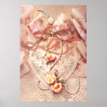 LACE HEART & PEARLS by SHARON SHARPE posters
