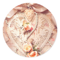 LACE HEART, ROSES & PEARLS by SHARON SHARPE stickers