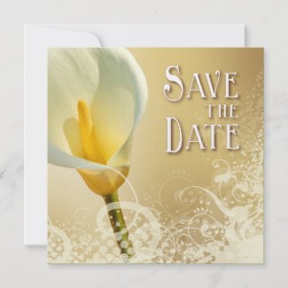 Lace Lily Save the Date (champagne) Invitations