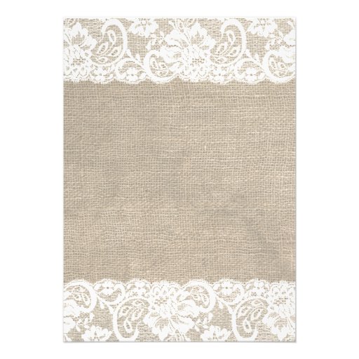 Lace Look Rustic Burlap Wedding Invitation