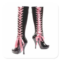 Lace Me Up Square Sticker