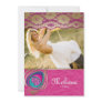 Lace Peacock Grad Announcement Zebra Pink invitations