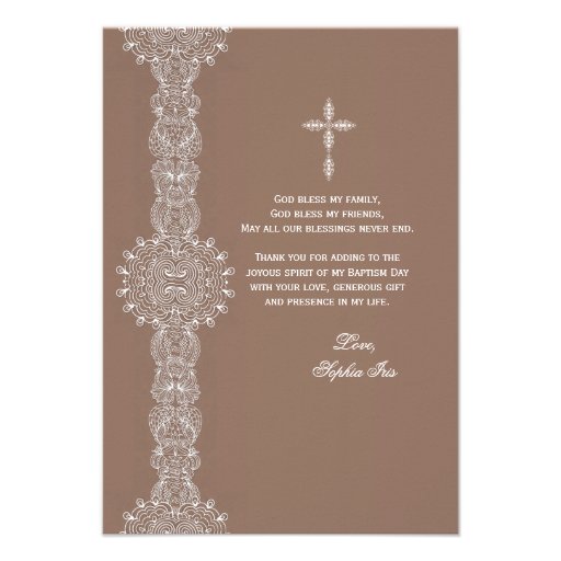 Lace Pillar Thank You Note Invites
