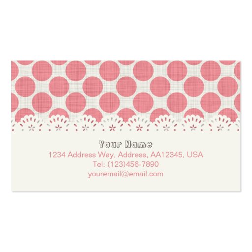 Lace & Pink Dot Business Card (back side)