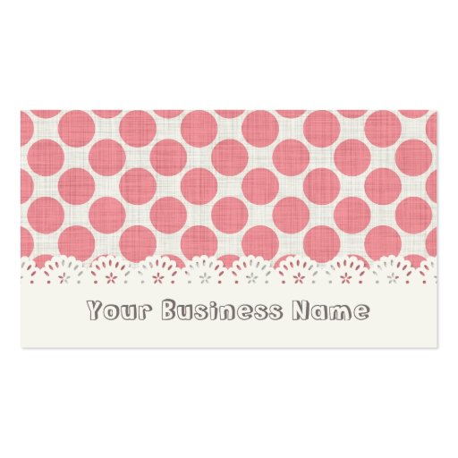 Lace & Pink Dot Business Card (front side)