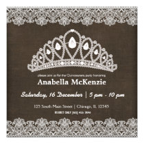 Lace Quinceanera (Brown) Personalized Announcements