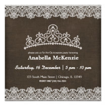 Lace Quinceanera (Brown) Personalized Invites