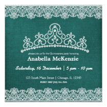 Lace Quinceanera (Green) Invitation
