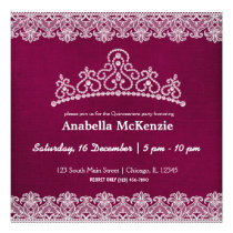 Lace Quinceanera (Maroon) Custom Invite
