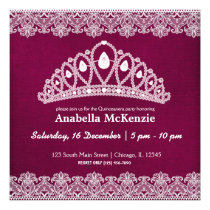 Lace Quinceanera (Maroon) Personalized Invites