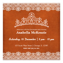 Lace Quinceanera (Orange) Invitation