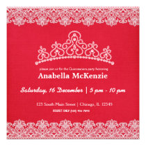 Lace Quinceanera (Red) Custom Announcements