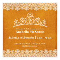 Lace Quinceanera (Yellow) Personalized Invitations