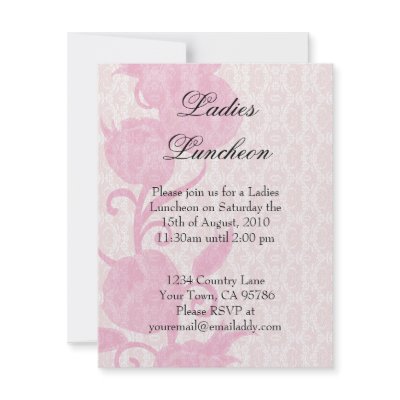 Lace Roses Ladies Luncheon Party Invitation by mariannegilliand
