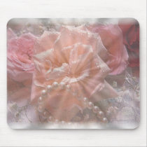 Lace Roses & Pearls mousepads