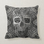 Lace Skull Throw Pillow