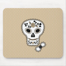 Lace Sugar Skull Mouse Pads