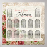 Lace Swirl Tea Rose Vintage - Table Seating Chart Poster