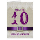 Lace Vintage Wedding Table Number Purple Linen cards