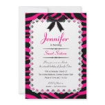 Lace w/ Hot Pink & Black Zebra Stripes Sweet 16 Announcement