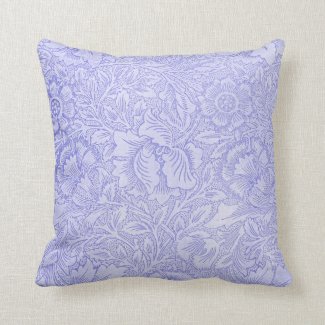 Lace Wallpaper Blue Throw Pillow