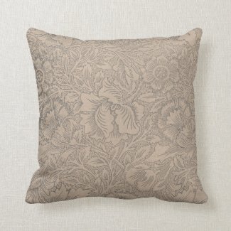 Lace Wallpaper Taupe Throw Pillow