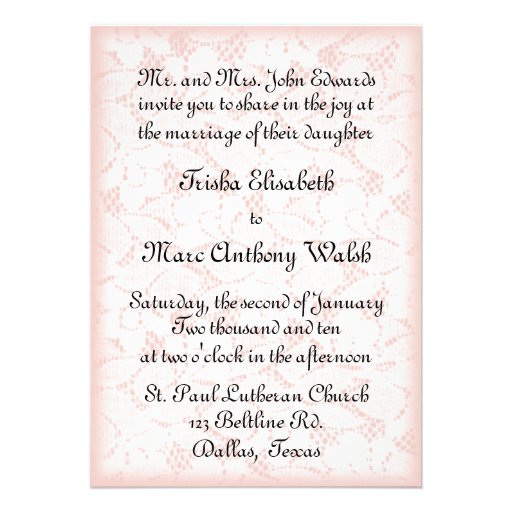 Lace Wedding Invitation