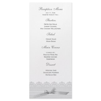 Lace with ribbon reception menu rackcard