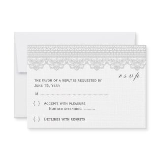 Lace with ribbon RSVP card invitation