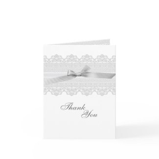 Lace with ribbon THANK YOU cards card