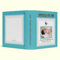 Lacey Carriage Stamp Baby's First Album (aqua) binders