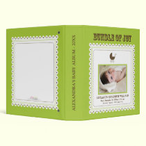 Lacey Carriage Stamp Baby's First Album (lime) binders