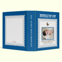 Lacey Carriage Stamp Baby's First Album (navy) binders