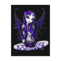 lacy, lacey, faery, fairy, faerie, gothic, tattooed, purple, myka jelina, art, Postcard with custom graphic design