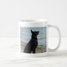 Lacquer Black German Shepherd Coffee Mug