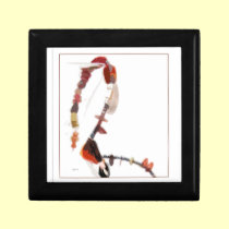 Lacquered Tile Gift Box - Coral and Black Glass gift boxes